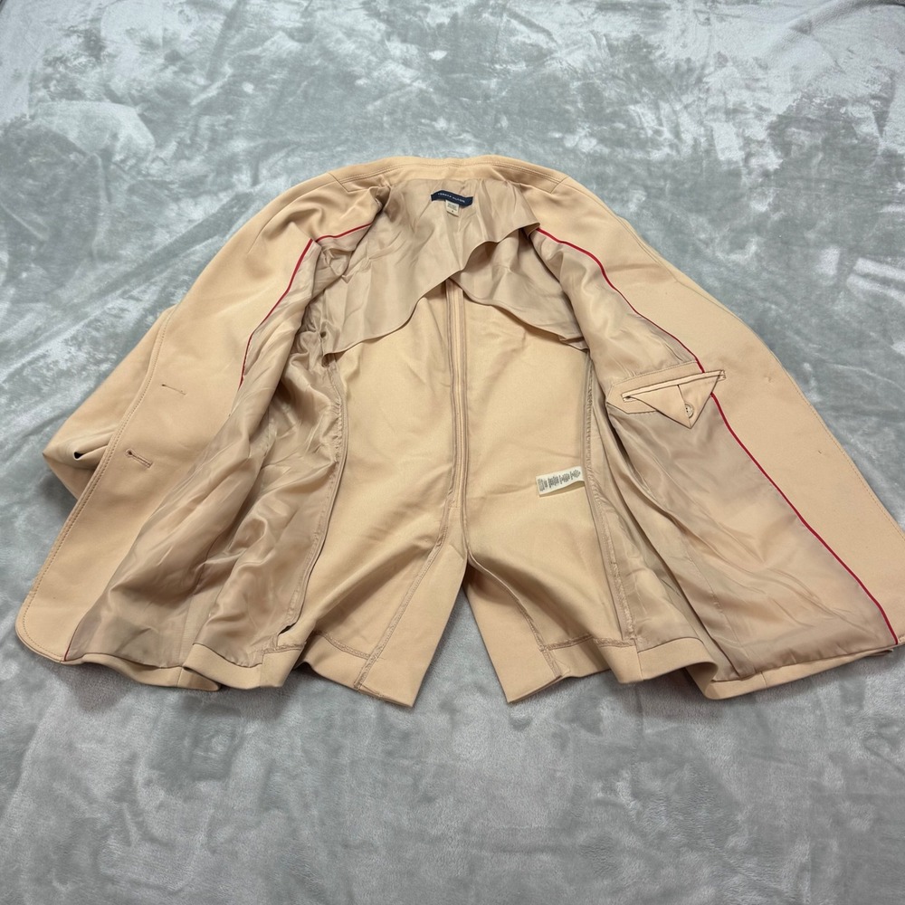 Tommy Hilfiger Blazer Size 4 Beige/Cream Cotton Blend Business‎ Career Jacket - Picture 8 of 8